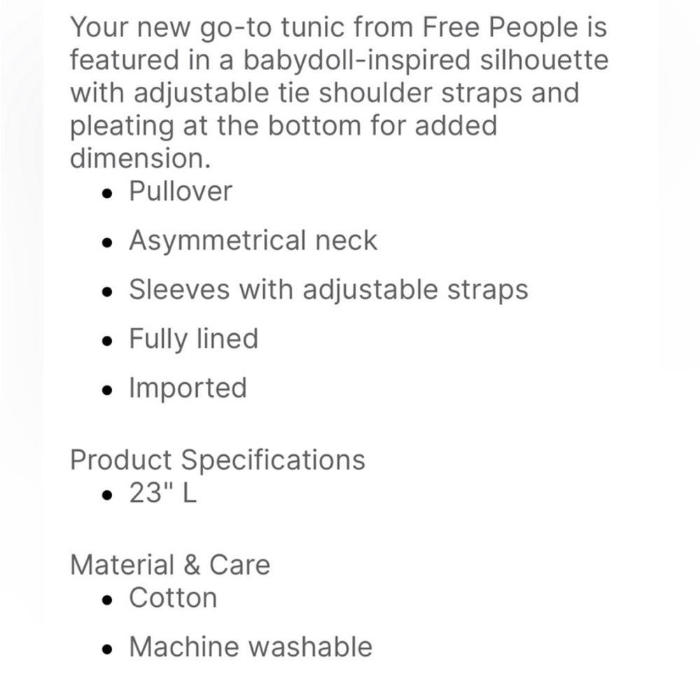 NWT FREE PEOPLE Indigo Molly Tunic MED - Picture 5 of 6